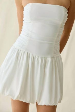 Lulus Bubble Mini Dress In White