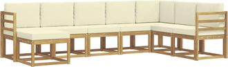 vidaXL Conjunto De Sof&aacute;s De Exterior 8 Uds. Blanco Y Crema Vidaxl