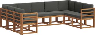 vidaXL Conjunto De Sof&aacute;s De Exterior 9 Uds. Natural Y Antracita Vidaxl