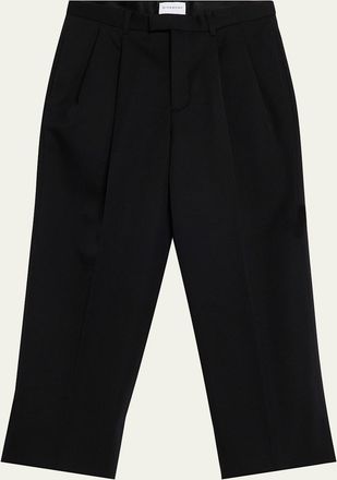 Givenchy Mens Double-Pleat Grain de Poudre Wool Pants
