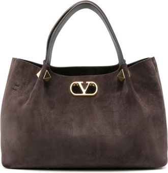 Valentino Garavani Brown VLogo Signature Large Tote
