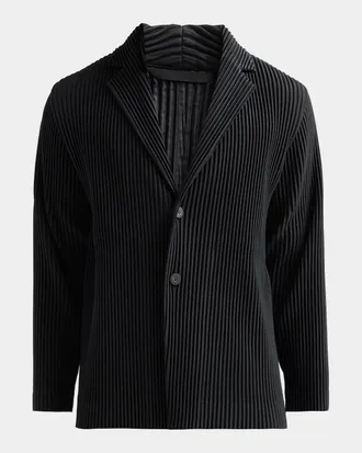 Homme Pliss&eacute; Issey Miyake Pleated Knit Blazer