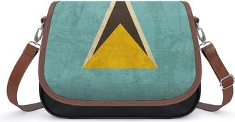 Generic Vintage Saint Lucia Flag Small Womens Crossbody Bags Shoulder Handbag with Adjustable Strap for Travel