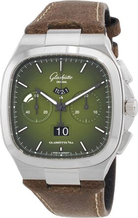 Glash&uuml;tte Original Glashutte Seventies Chronograph Panorama Date Automatic Green Dial Mens Watch 1-37-02-09-02-62