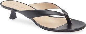 Stuart Weitzman Rio Kitten Heel Sandal in Black at Nordstrom, Size 7.5