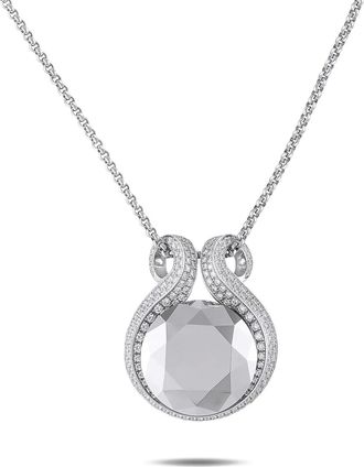 Chopard Collana con pendente in oro bianco 18 carati con diamanti ed ematite - Argento