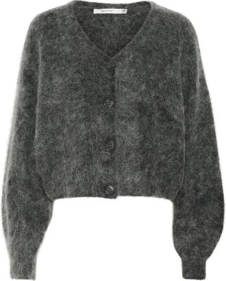 Gestuz Truien & Vesten, Dames, Grijs, XL, Wol, Gezellige Vest met Pofmouwen