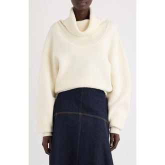 Jacquemus La Maille Pallone Virgin Wool & Cashmere Turtleneck Sweater in Off-White at Nordstrom, Size 2 Us