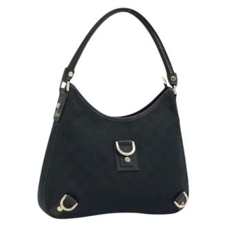 Gucci Pre-owned Shoulder Bags, female, Black, Size: ONE SIZE Pre-owned Vintage GG Canvas Shoulder Bag