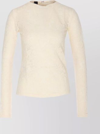 Pinko wool long-sleeve crewneck knitted top