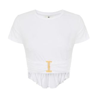 Elisabetta Franchi Dames, Tops, Wit, Maat: XS Jersey