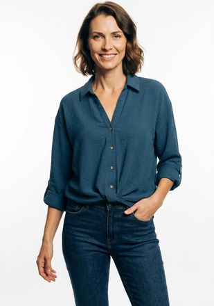 Vero Moda Hemdbluse VERO MODA VMIZZY LS DETAIL SHIRT WVN BTQ GA, Damen, Gr. XS, schwarz denim, Obermaterial: 100% Polyester, unifarben, regular fit, Blusen Hemd