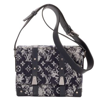 Louis Vuitton Pre-owned Womens Tapestry Trunk Messenger Shoulder Bag - Blue/Navy - One Size