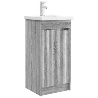 vidaXL Vanidad De Ba&ntilde;o Con Lavabo Sonoma Gris 42 X 40 X 84,5 Cm Vidaxl