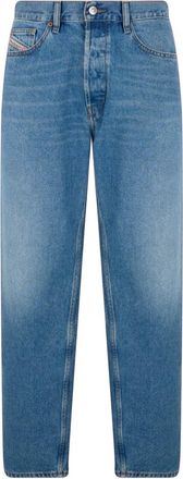 Diesel Loose-fit Jeans, male, Blue, Size: W38 High-Waist Straight Jeans