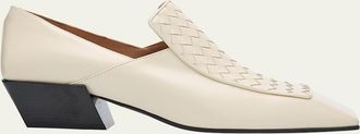 Bottega Veneta Okinawa Intrecciato Calf Leather Loafer Pumps