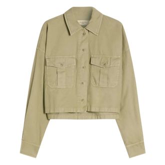 Max Mara Light Jackets, female, Green, Size: XS Camicia