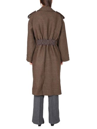 The Mannei Reverse Tooth Wool Coat - Brown