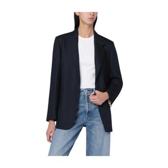 Golden Goose Dames, Jassen, Blauw, Maat: 2XS Katoen