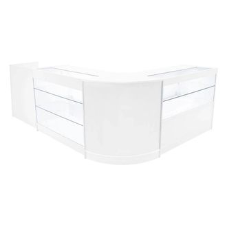 MonsterShop Vega LED Shop Counter Set K1200, C1200, TB60 & CM60 - White