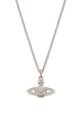 Vivienne Westwood Mini Bas Relief Pendant Crystal-embellished orb Necklace - Silver - One Size