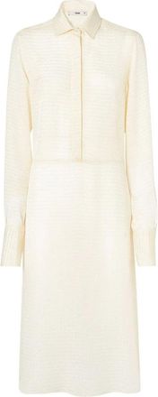 Fendi Chevron Blousejurk - Dames - Shirt Kleedjes - Wit - M - Kleedjes
