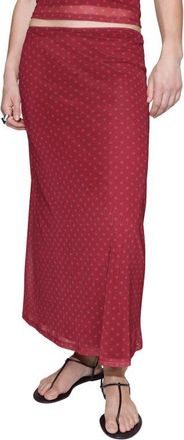 Mango Polka Dot Tulle Maxi Skirt in Red at Nordstrom, Size Small