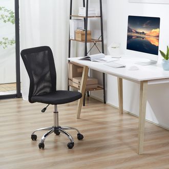 STILVORA Sedia Da Ufficio Ergonomica Senza Braccioli, Altezza Regolabile, Schienale In Rete, Rotazione 360&deg;, Nero