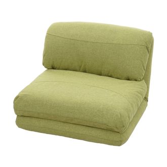 Hhg Non Utilizzato] Poltrona Letto Pouf Relax Morbido Imbottito Hhg 515 Trasformabile Tessuto Verde
