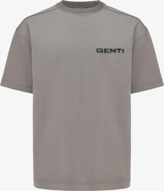 Genti Embroidered Logo T-shirt | Taupe