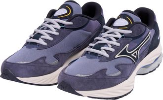 Mizuno Heren Wave Rider Leren Trainers (Blauw)