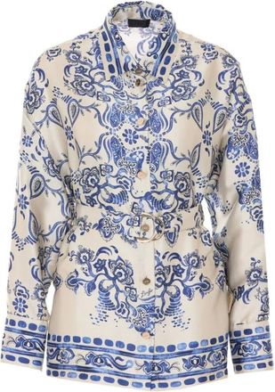 Liu Jo Foulard Print Shirt - Dames - Overhemden - Veelkleurig - XL - Leer - Overhemden