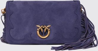 Pinko Pochette Love Bag Click Soft Horizontal Mini in suede con frange Pinko