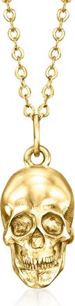 RS Pure by Ross-Simons Italian 14kt Yellow Gold Skull Pendant Necklace