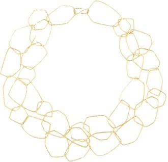 Cortana Accessoires, Dames, Geel, ONE Size, Irregular Interlinked Hoop Necklace