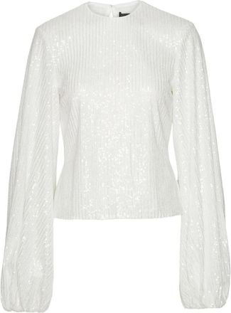 Rotate Top met pailletten - Wit
