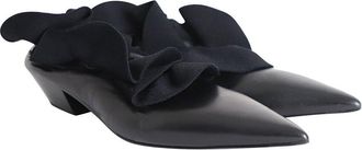 Jil Sander Womens Leather Ruffle-Detail Pointed-Toe Pump (Authentic Pre- Loved)