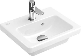 Villeroy & Boch Villeroy&boch - Lavamanos, 370 X 305 Mm, Rectangular, Para Grifer&iacute;a De 1 Orificio, Orificio Para Grifer&iacute;a Perforado, Con Rebosadero, Porcel&aacute;nico Sanit