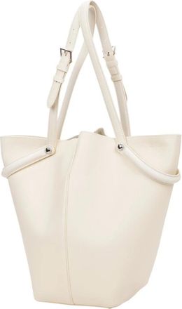 Estro & Luminara Echte Leren Tote Bag - Dames - Shoppers - Beige - ONE Size - Leer - Tassen