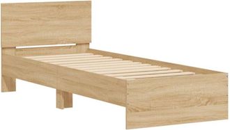 vidaXL Vidaxl - Estructura cama con cabecero sin colchón roble Sonoma 90x190 cm