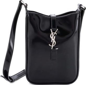 Saint Laurent Le 5 a 7 Vertical leren kleine crossbodytas - Zwart