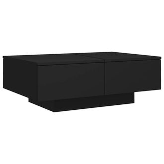 vidaXL Mesa De Centro Madera Contrachapada Negro 90x60x31 Cm Vidaxl