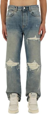 Amiri Suede Straight MX1 Jean - Heren - Regular Fit Jeans - Blauw - W30 L32 - Katoen - Jeans