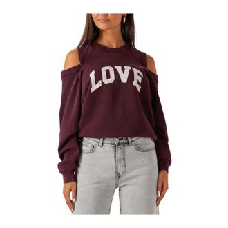 Catwalk Junkie Hoodies & sweatvesten, Dames, Rood, S, Graphic Sweater with Cut Out