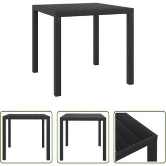 vidaXL Tavolo in alluminio - Tavolo da Giardino Nero 80x80x74 cm in Alluminio e WPC