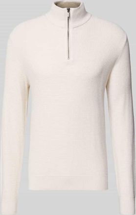 Mc Neal Strickpullover mit Stehkragen in Ecru Melange, Größe XXXL