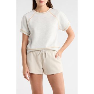 Current Elliott Topstitch Crewneck Shirt in Oatmeal Heather at Nordstrom Rack, Size X-Small