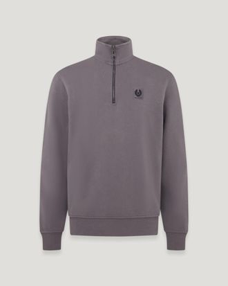 Belstaff Quarter Zip Sweatshirt Mens Cotton Fleece Tornado Grey Size 3XL
