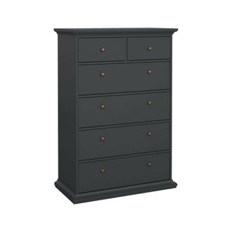 Dmora Dmora - Cajonera Gaetana, C&oacute;moda Multiusos, C&oacute;moda De Dormitorio, Gabinete Con Cajones, 96x49 H139 Cm, Gris