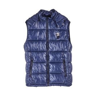 Karl Lagerfeld Piumino Leggero Smanicato Karl - male - Karl Lagerfeld - Waistcoats - Blue - M - Jackets